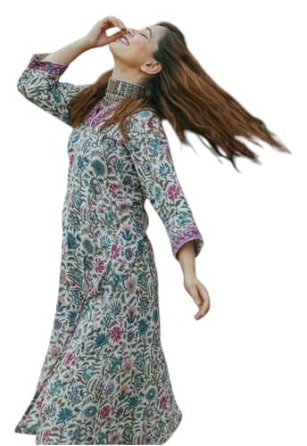 Ensemble kurta blanc en viscose avec pantalon imprimé floral pour femme