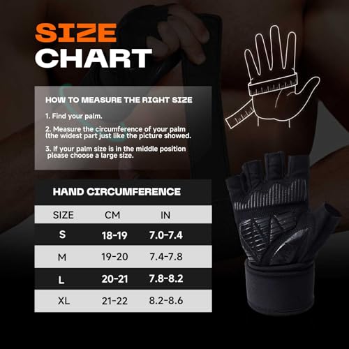 Image of Anti-Slip Weight Lifting Gloves for Men & Women - Breathable Gym Gloves with 5mm Gel Padding & Wrist Support for Crossfit /Powerlifting (S-XL)