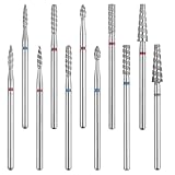 siyuwuro 11Pcs Spiral Nail Drill Bit Set Tungsten Steel Nail Bits for Nail Drill Machine, Manicure Pedicure Tool for Nail Prep Cuticle Removal Bits for Acrylic Gel Nails Nail Art Salon Home Use -  KAZI Co., Ltd