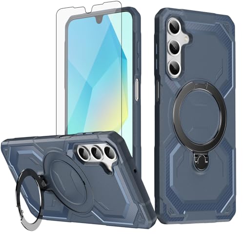 Coque Samsung Galaxy A25 5G Asuwish avec anneau béquille magnétique et verre trempé pour homme