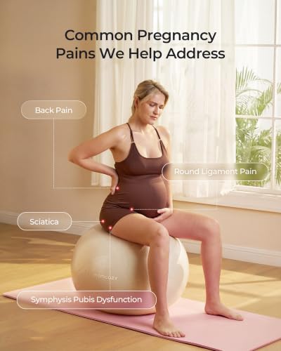 Image of Momcozy BirthEase Pregnancy Ball Set, Birthing Yoga Ball with App Courses