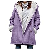 QHDDP Winterjacke Damen Hawaii Deko Jacke Arbeitsjacke Winter Teddy Mäntel Grau Langer Schwarzer Mäntel Ubergangs Jacke Damen Activewear Shorts FüR Damen Blazer Sportlich Winter (1-Purple, L)