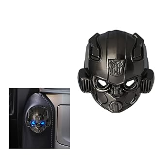 Bumblebee Start Button Cover Car Ignition Button Cover Car Engine Start Button Cover Key Ring Anti Scratch Car Decoration Accessories for All Cars Titanium Black5089