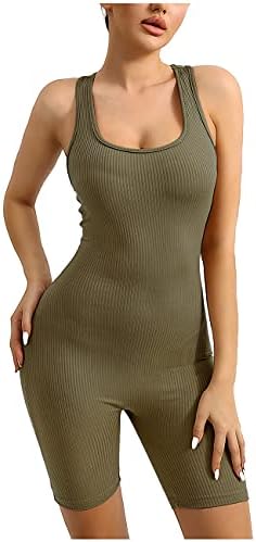 Amazon.com: Joukavor Women's Sexy One Piece Tank Top Bodysuit Shorts ...