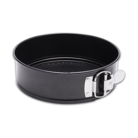 HIWARE 9 Inch Non-stick Cheesecake Pan Springform Pan with Removable Bottom/Leakproof Cake Pan with 50 Pcs Parchment Paper - Black Cover