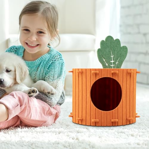 Cabane pour chat détachable avec coussin lavable lit carotte isolant