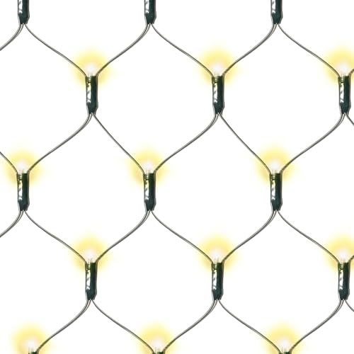 Nipach GmbH 128 LED Lichternetz 3x3m warm-weiß für Außen IP44 Außen-Trafo Timer grünes Kabel Weihnachtsdeko Beleuchtung für Pavillon Netzvorhang Lichtervorhang
