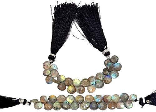 Labradorite naturelle coeur briolette perles semi-précieuses pour loisirs créatifs