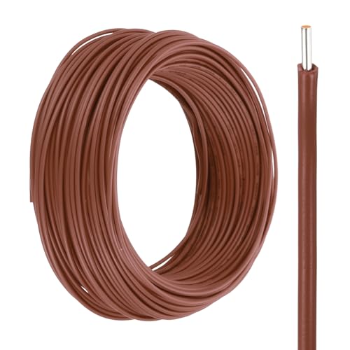 QUARKZMAN Cable Sólido UL1007, Calibre 22 100FT 300V 22 AWG Cable Eléctrico Cobre Estañado PVC 80 Grados Alta Temperatura Para Instalaciones Fijas, Electrodomésticos, Marrón