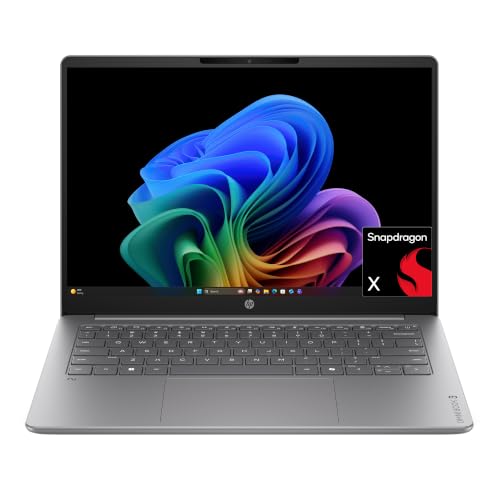 Image of HP OmniBook 3 14 inch Next Gen AI PC, 2K Display, Snapdragon X X1-26-100, 16 GB RAM, 512 GB SSD, Qualcomm Adreno GPU, Windows 11 Home, Nouvelle Silver, 14-hz0388nr