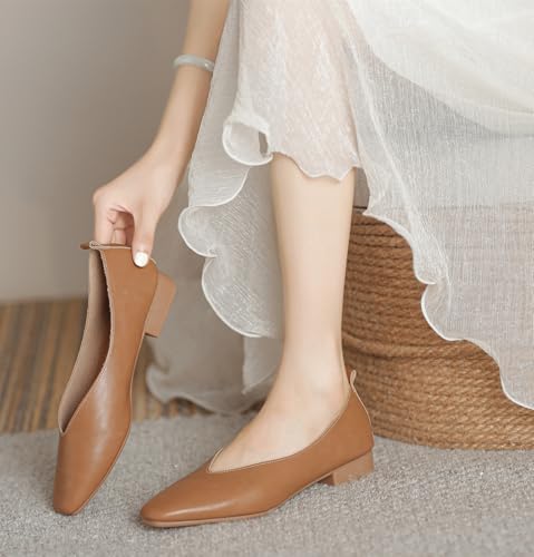 Women's Low Chunky Block Heels Square Closed Toe Dress Shoes Comfortable Casual Work Office Party Wedding Pumps Shoes3