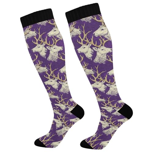 Calcetines de moda para hombres y mujeres, soporte para enfermeras, correr, atletismo, viajes, estéticos, color morado