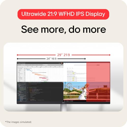 Image of LG 29U531A Smartchoice 73 cm (29 Inch) UltraWide WFHD (2560x1080) IPS Monitor, 100Hz, 5ms(GtG), Anti-Glare, HDR10, 3-Side Virtually Borderless, HDMI, DP, USB-C, Speakers, Tilt Adjustable (Black)