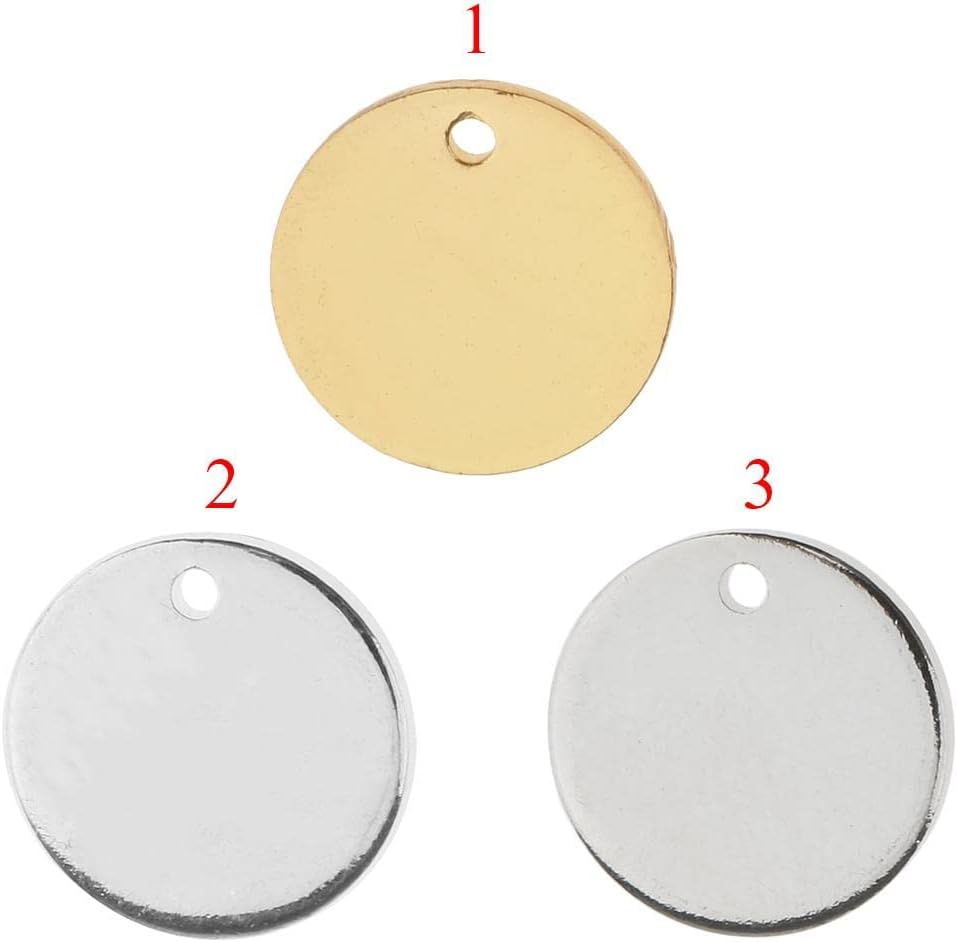SNAPPSY 2x20 Pieces Alloy Round Pieces with Hole for Jewelry Making Crafts Gold