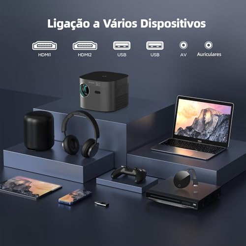 Bettdow Projetor 4k 8k 14000 Lumens Hd 1080p Compatível Completo De Android 11, Smart Projetores Ret