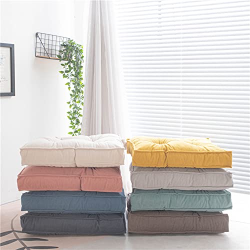 Vctops Chenille Chair Pad Seat Cushion Comfort Soft Square Floor Cushion For Bedroom Living Room Solid Color Cushion Pillow For Reading Home Office Sofa Car (Green Blue,20"X20") #TOP1