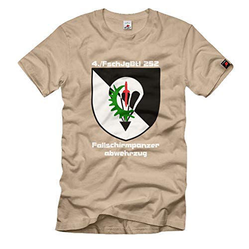 T-shirts de défense FschJgBtl 252 Beige XL - Qualité Militaire Rétro