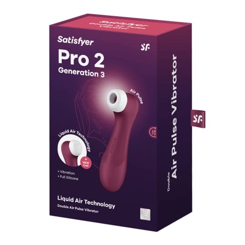 サティスファイヤー プロ 2 G3 ワインレッド/Satisfyer Pro 2 G3 Wine Red 吸引バイブ 2つのキャップ 第3世代 リキッドエアー クリトリス クリ吸引 ローター 女性用 即イキ ラブグッズ 大人のおもちゃ 振動と吸引 エアパルス 吸うやつ - 画像5