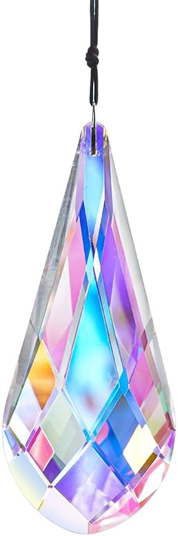 120mm/4.7in Crystal Suncatcher Prism Window Hanging Ornament Rainbow Glass Prism Sun Catcher Decor for Home Garden(AB Colors)