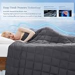 TOPCEE Couverture pondérée (15lbs 48"x72" Twin Size) Refroidissement respirant lourd Couverture en microfibre avec perles de verre Grande couverture pour adulte tout-saison été automne hiver doux épais confort couverture