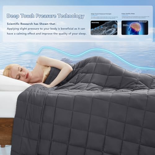 Topcee Weighted Blanket for Adults (20 lbs, 60" x 80") Queen Size Soft Cooling Heavy Blanket Sleeping, Apply to 190-210 lbs Body, Thick Breathable Blanket with Glass Bead, Easy Care