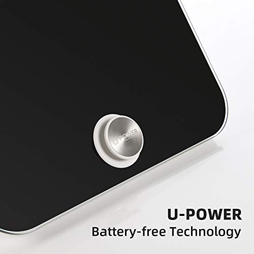 Airscale Digital Bathroom Scale, Battery-Free Tech, Highly Accurate Body Weighing Scale, Press-On And Auto-Off, Large Easy-To-Read Lcd Display, Wide Platform With 4 Precision Sensors, 400Lbs Black #TOP1