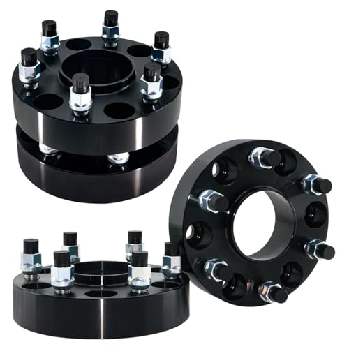 Image of 6x139.7 Wheel Spacers for 1999-2024 Chevy Silverado GMC Sierra 1500 Yukon Escalade, 03-14 Savana Express Tahoe, 07-13 Avalanche, 15-24 Suburban, 1.5 inch 6x5.5 inch 78.1mm Hub Bore M14x1.5 Studs, 4 PCS