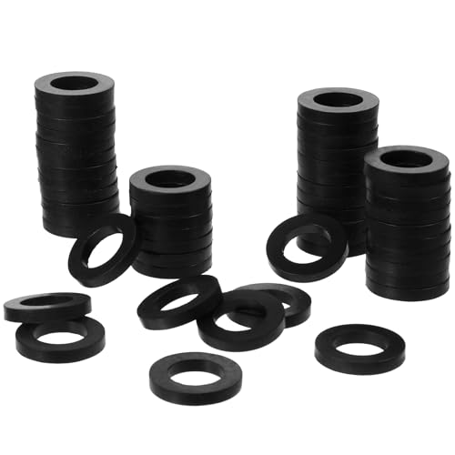 50PCS Beer Washer Keg Tap Line Washer Draft Warehouse Beer Line Washers Coupling Gasket for Beers Seal, Black