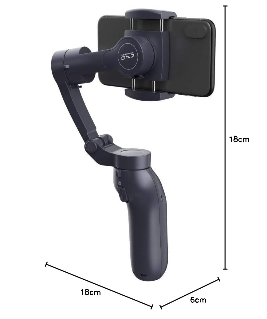 GoXtreme Gimbal GX2 - Pieghevole con tecnologia di stabilizzazione della fotocamera a 3 assi. Il GX2 Gimbal è uno strumento essenziale per riprese con smartphone fluide e professionali.
