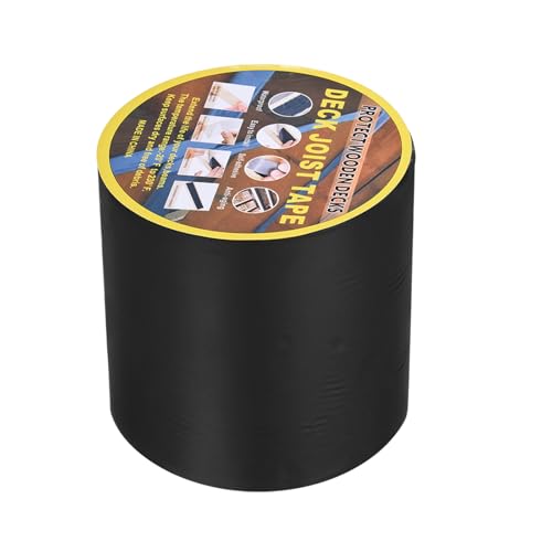Image of HARFINGTON Joist Tape for Decking 6 inch W x 50' L Weather-Resistant Butyl Joist Tape Flashing Joists Tape for Wood Decks and Beams Roof, Black