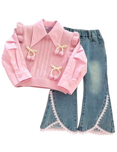 Tansuful 2-10T Toddler Girl 3 Piece Set Long Sleeve Shirt
