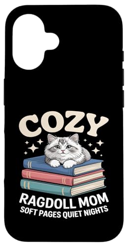 Cozy Book Lover Ragdoll Mom �\�t�g�y�[�W �Â��Ȗ� �X�}�z�P�[�X iPhone 16 �p