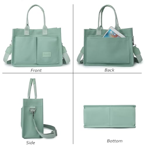 Image of Cherry Tote Bag for Women Canvas Patched Purse Cute Shoulder Bag Multi-Pocket Satchel Handbag for work travel