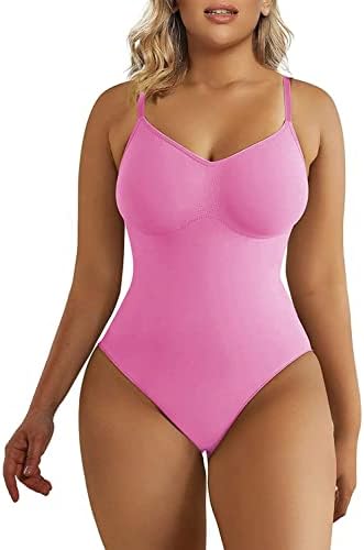 SHAPERX Women's Seamless Shapewear Bodysuit Tummy Control Body Shaper Waist Snatching Body Suit