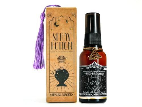 Hex Breaker Potion | Defensive Magick Spray | Breaks Hexes, Curses & Unintended Evil Eye | Protects from Black Magick | Essential oil & crystal blessed blend | Reiki Infused | 1 oz