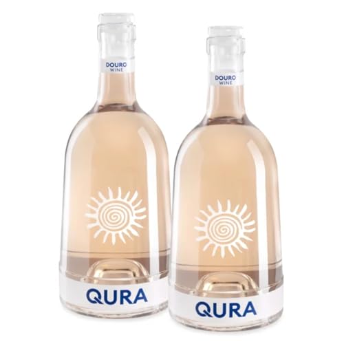 QURA - Vino rosado DOC Douro pack 2 botellas 75 cl | Cosecha 2024 | 12,5% vol | Tinta Roriz Tinto Cão Touriga Nacional | Frutos rojos y especias | Textura jugosa final largo | Pack vino para regalar