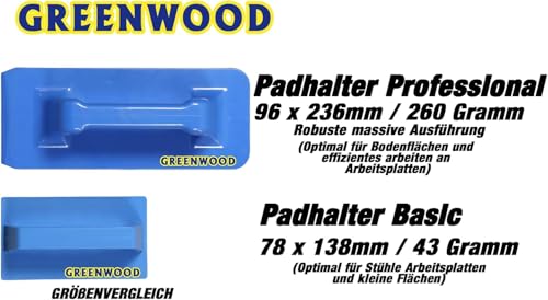 12 x Grüne Nylonpads für Handpadhalter & Stielpadhalter Professional - Sparset inkl. kleine Handpadkunde.
