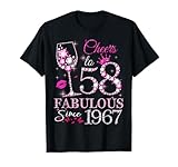 Photo Gallery womens cheers to 58 years old est 1967 58th birthday queen maglietta Photo Gallery womens cheers to 58 years old est 1967 58th birthday queen maglietta