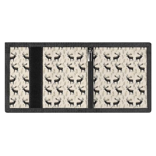 Elk Plant Silhouette Print Wallet for Men, 8 Credit Card Holder Slim Minimalist Front Pocket Small Mens Bifold Wallets3