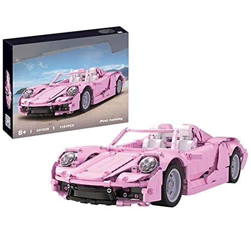 QIXIAOCYB XSUPER PINK 488 GTE TECHNIC Supercar-Sportwagen 1181PCS 1:12 DIY Racing Car-Modell Set für Kinder Erwachsene…