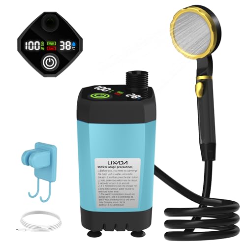 Xolsurg tragbare Camping-Duschpumpe mit Digitalanzeige