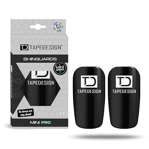 TAPEDESIGN – Espinilleras Mini – Ultraligeras y Flexibles – Almohadillas Shin Pad Personalizables – para niños y Hombres – Antideslizante – Mini Espinilleras de fútbol Negro