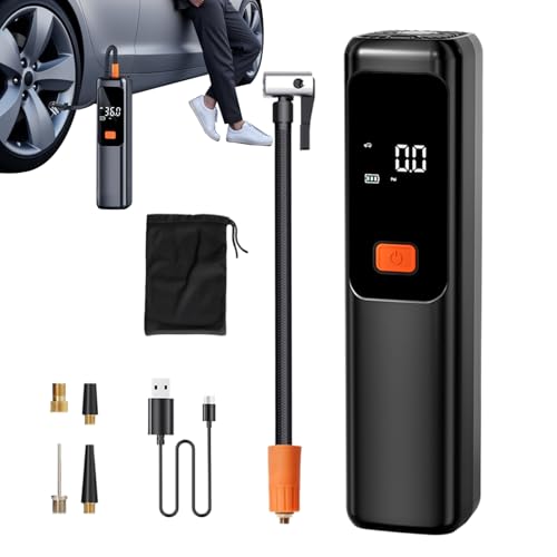 Car Air Pump - 小型 自動車 タイヤ 空気入れ デジタル計器 付き | 電動空気入れ スクーター トラック ピックアップ 自動車 オートバイ モーターサイクル マットレス インフレータブル セダン ボール用,ドライバー ガレージ 用