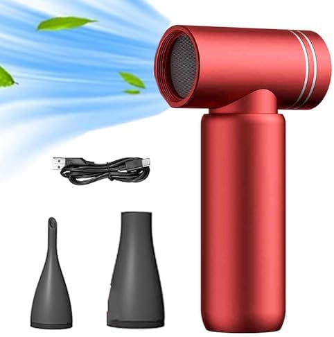 5-Inch Turbo LED Blower - Mini Electric Car Vacuum & Dust Blower, Cordless Portable for Outdoor Cleaning, Blows Dust, Water & Leaves - Black Turbo Breeze