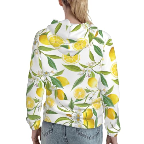 Pull graphique imprimé citrons tropicaux ajusté pour un look frais - 4