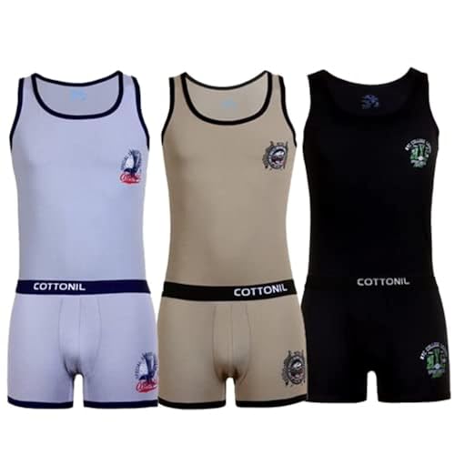 طقم بوكسر ريلاكس من قطونيل 3 قطع, متعدد الألوان, XL