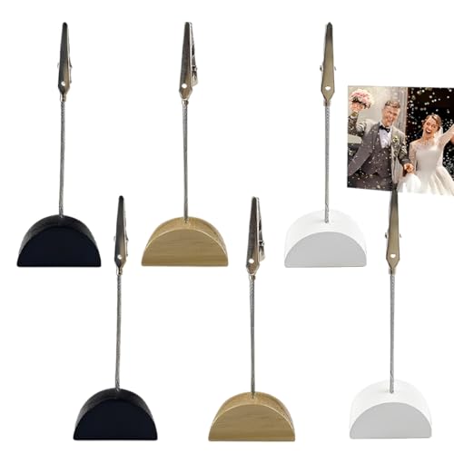 6 Pièces Supports Photo avec Pinces,Porte Photo Pince Mémo et Porte-clips Photo Message avec...