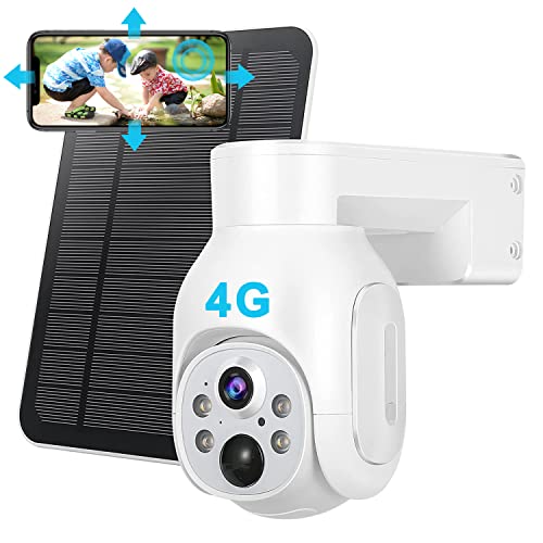 3G/4G Lte Outdoor Solar Powered Cellular Security Camera Pir Motion Recording Total Wire-Free Solar Ptz Speed Dome Camera Pan Tilt 360°View Battery Camera Two-Way Audio Weatherproof 3Mp Hd Recorder #TOP27
