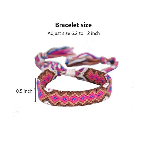 Tangser Nepal Woven Friendship Bracelets with a Sliding Knot Closure for Women, Kids, Girls, VSCO Girl and Men – Adjustable - Mix Color Random（Pack of 12）