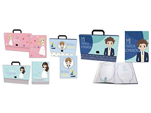 POESSA Maletin con Libro Recuerdos Comunion 25x36cm Surtido A Elegir 1